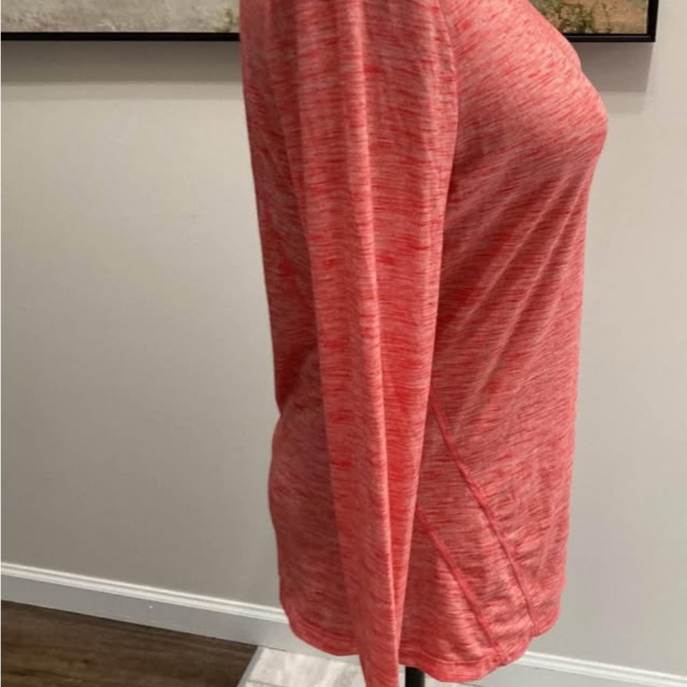 GAP Heathered Coral orang Long Sleeve gapfit breathe thumb holes athletic small - Picture 3 of 8